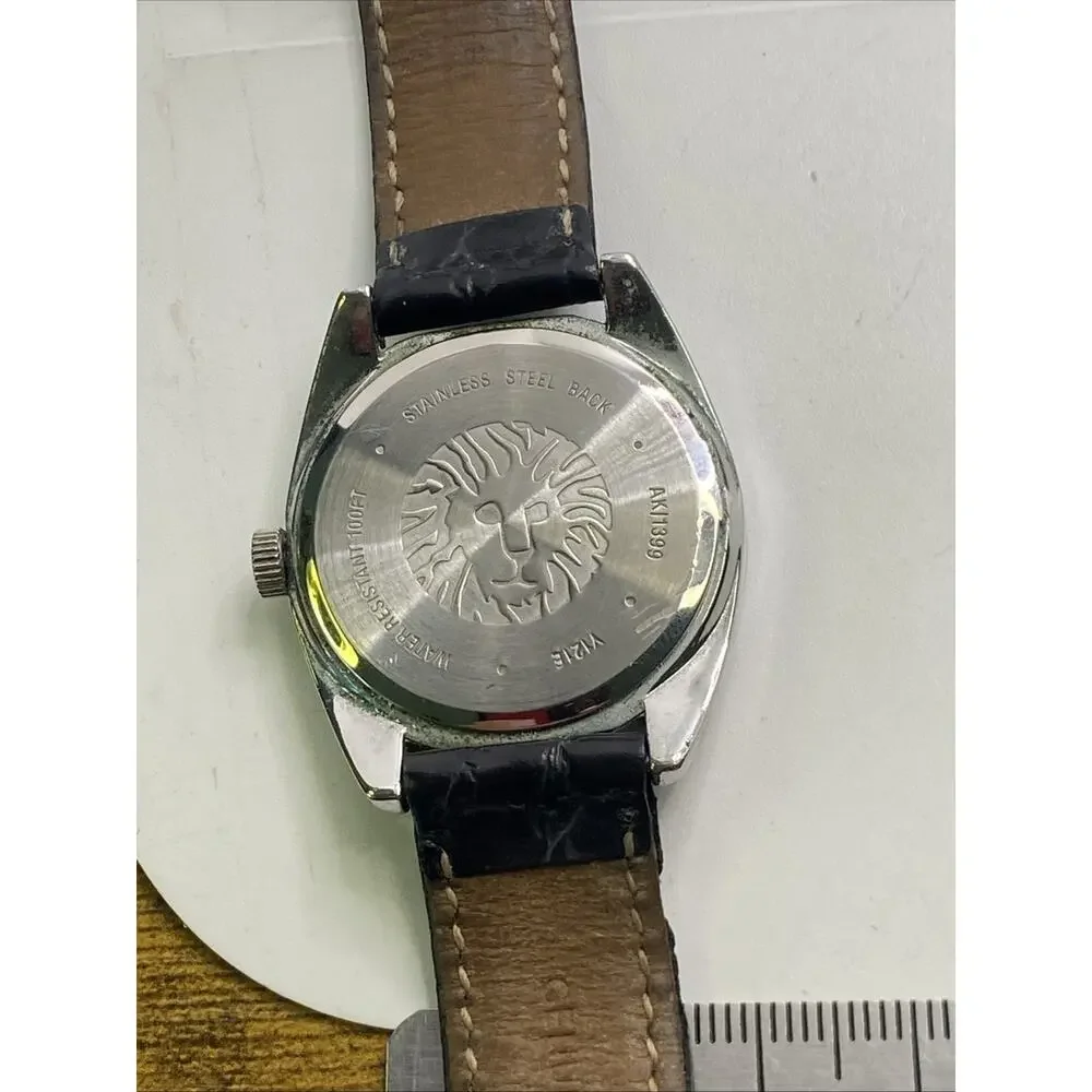 Anne Klein Womens Silver Black Band Watch New Battery